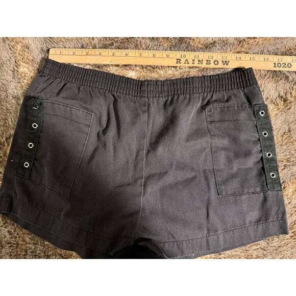 Justin Allen Vintage Black Lightweight Elastic Waist High Rise Shorts M pockets - Picture 6 of 7